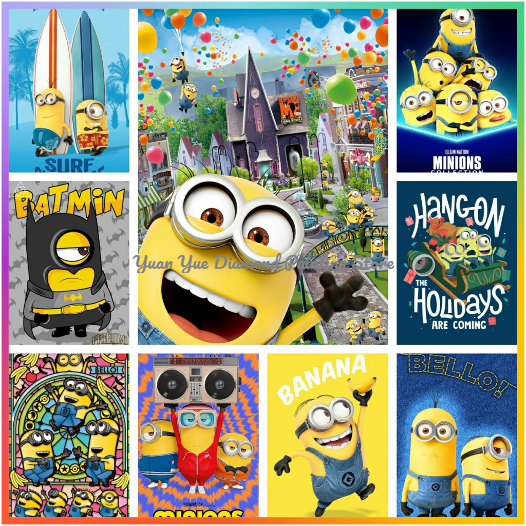 Resin Art For Beginners - 1pc 프레임리스 다이아몬드 페인팅 귀여운-M-Minions 만화