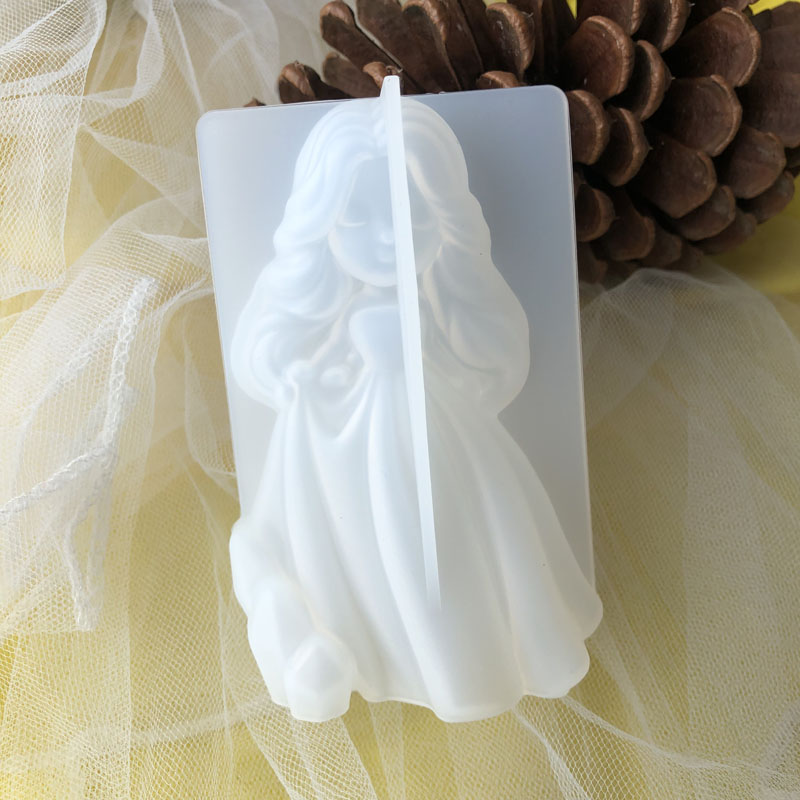 Silicone Mold Ocean - 3D 귀여운 공주 실리콘 양초 금형
