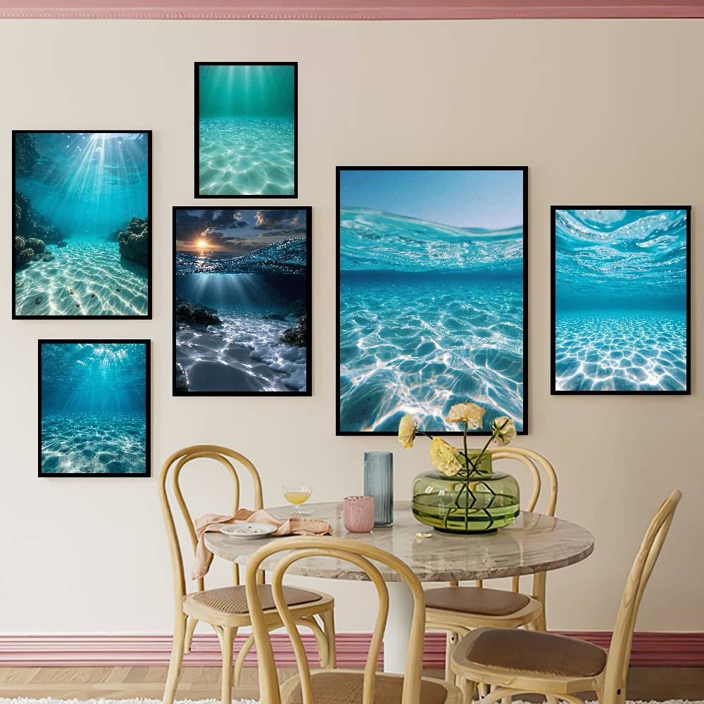 Resin Art Underwater - 멋진 수중 해양 풍경 포스터, 투명한