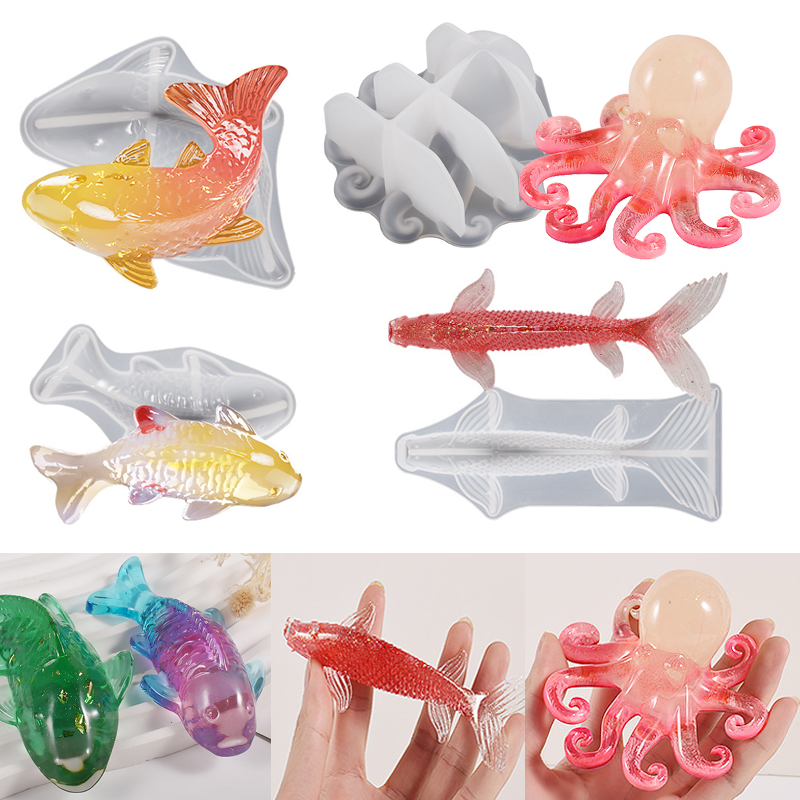 Silicone Mold Ocean - 3D 잉어 모양 에폭시 수지 몰드