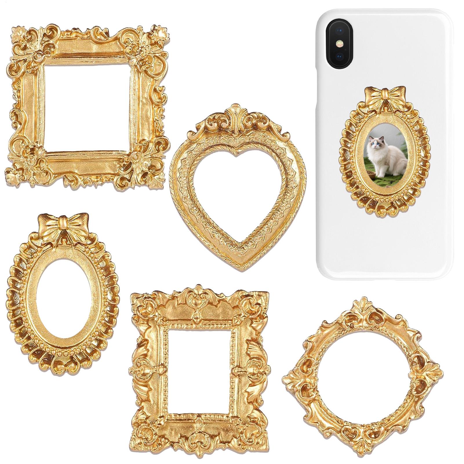 Background Resin Art - 5/9PCS 골드 빈티지 사진 프레임 아트