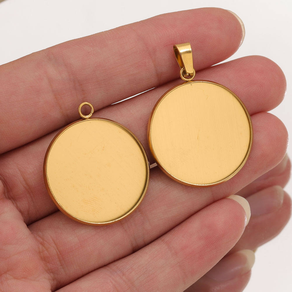 Resin Art Pendant - 10개 스테인리스 스틸 골드 펜던트 레진