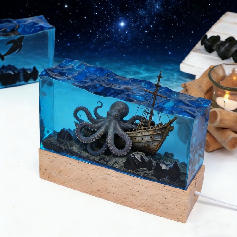 Resin Art Underwater - DIY 레진 공예 조명 수중 풍경