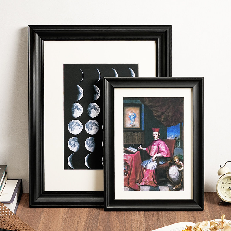 Resin Art Photo Frame - 빈티지 블랙 원목 사진 액자, 다양한