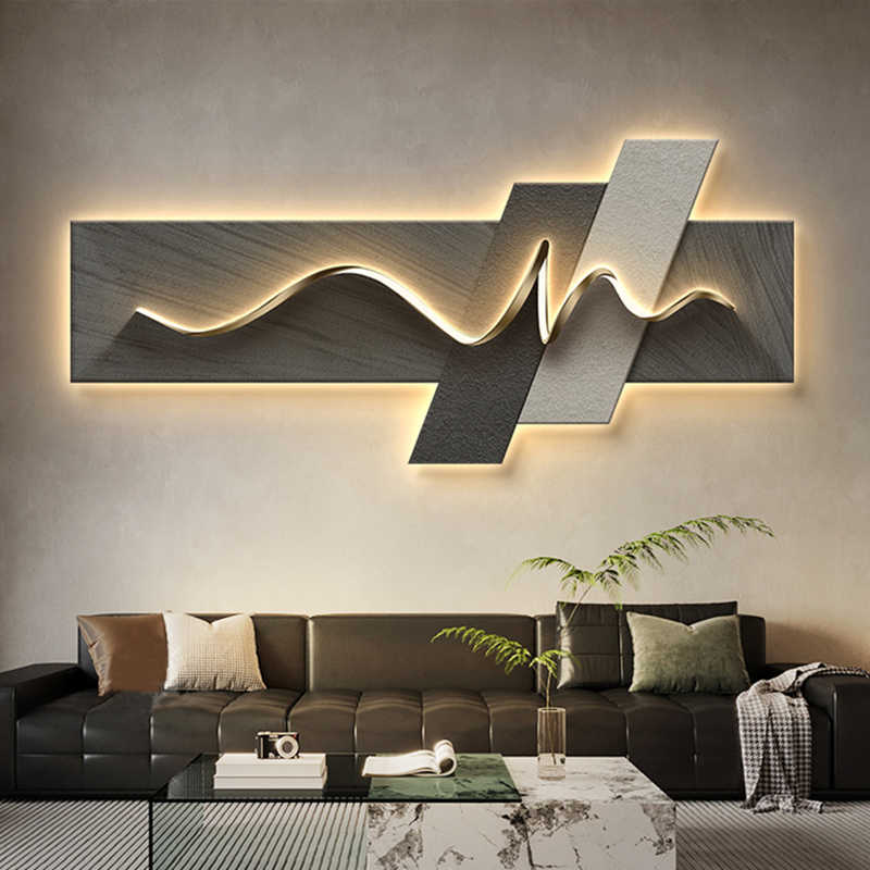 Background Resin Art - 거실 장식 그림 LED 무드등 벽화,
