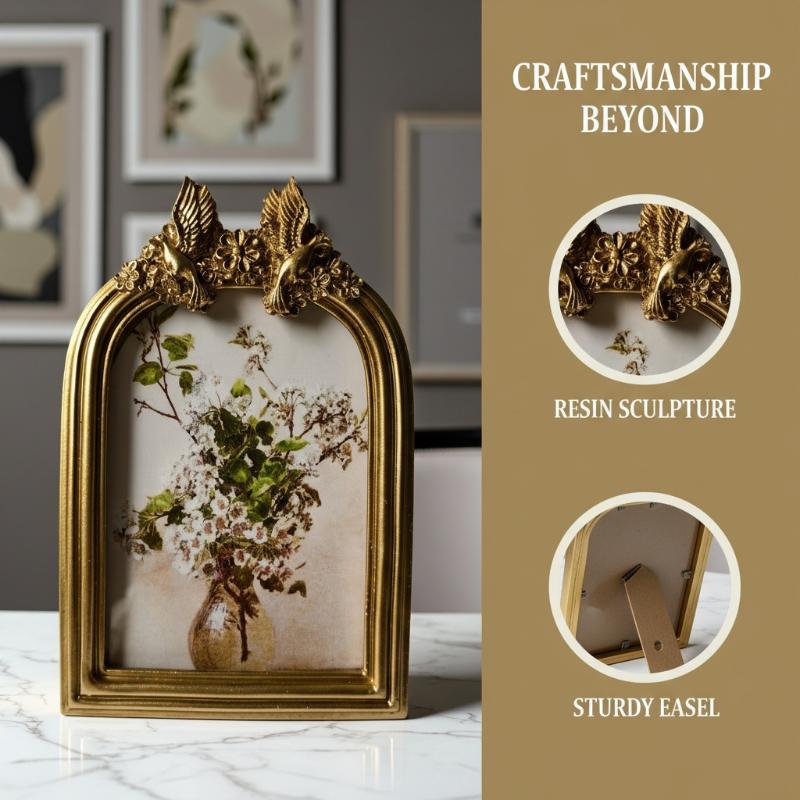 Resin Art Photo Frame - 책상 벽 장식용 타원형 사진 프레임,