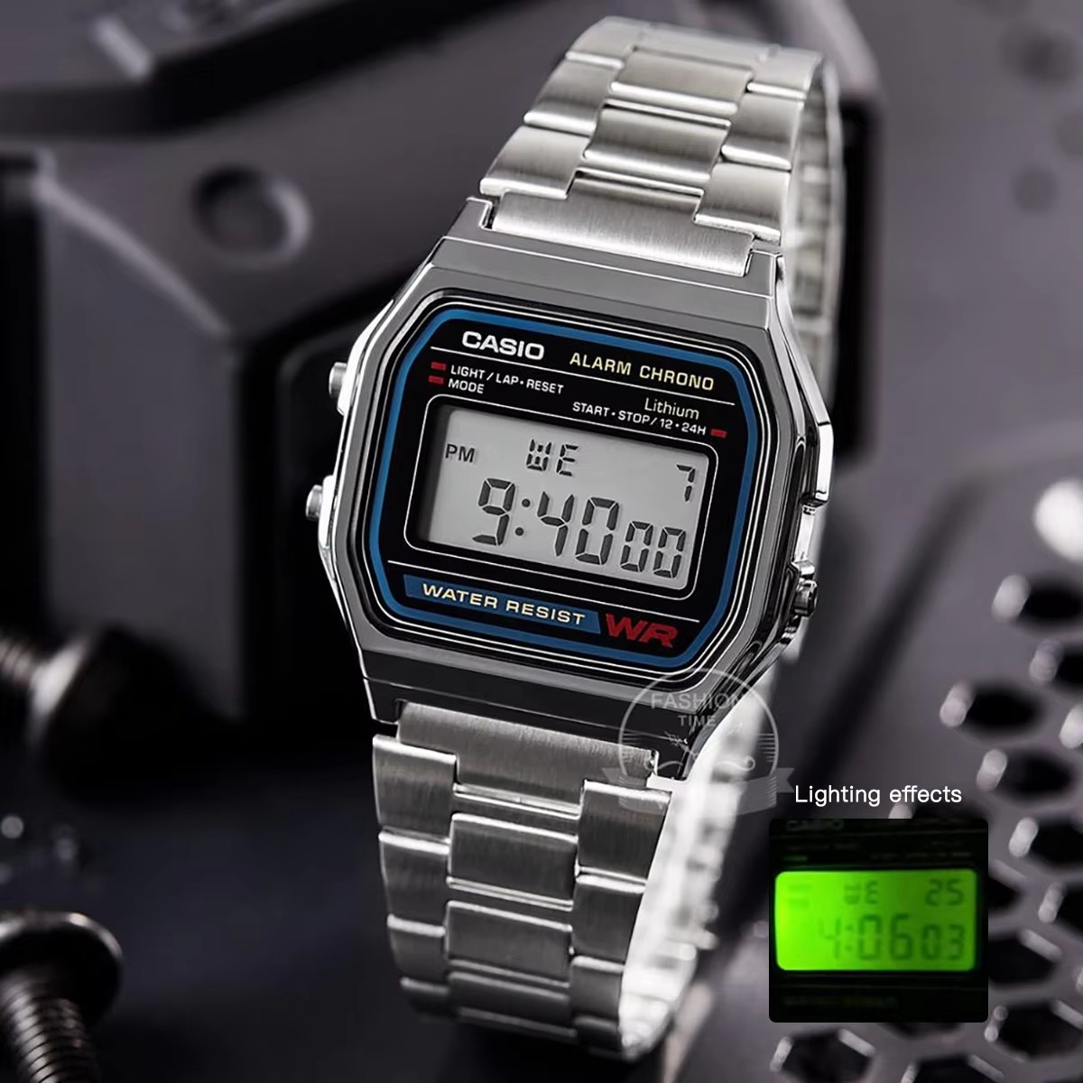 Resin Art Watch - 카시오 시계 실버 시계 남성 세트