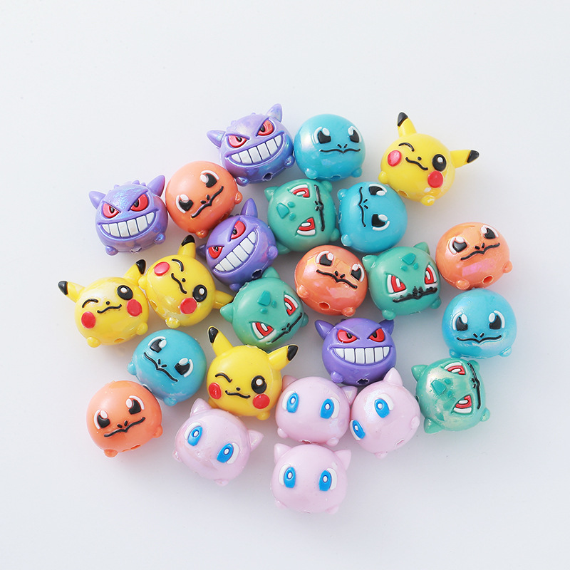 12pcs 포켓몬 비드 DIY 휴대 전화 스트랩 키 체 - Resin Art Toys 리뷰 및 가격