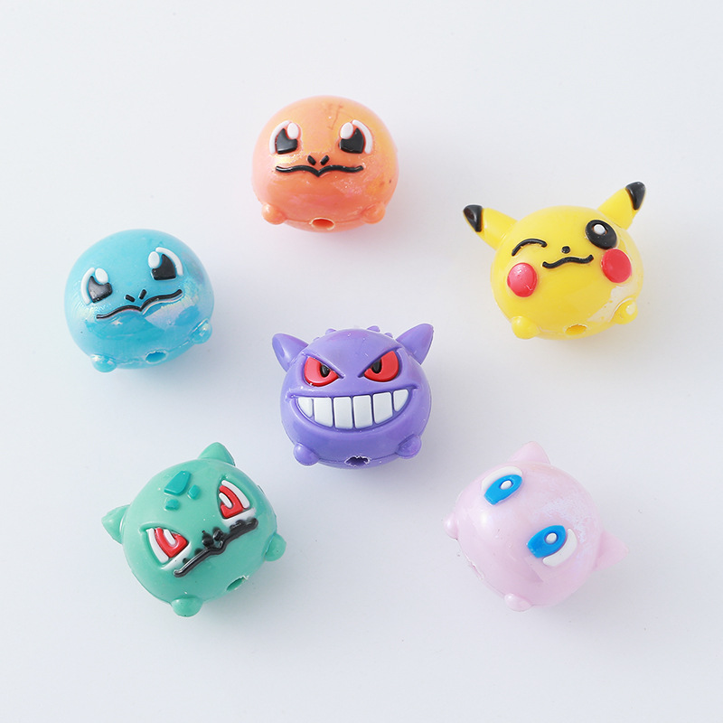 12pcs 포켓몬 비드 DIY 휴대 전화 스트랩 키 체 - Resin Art Toys 리뷰 및 가격