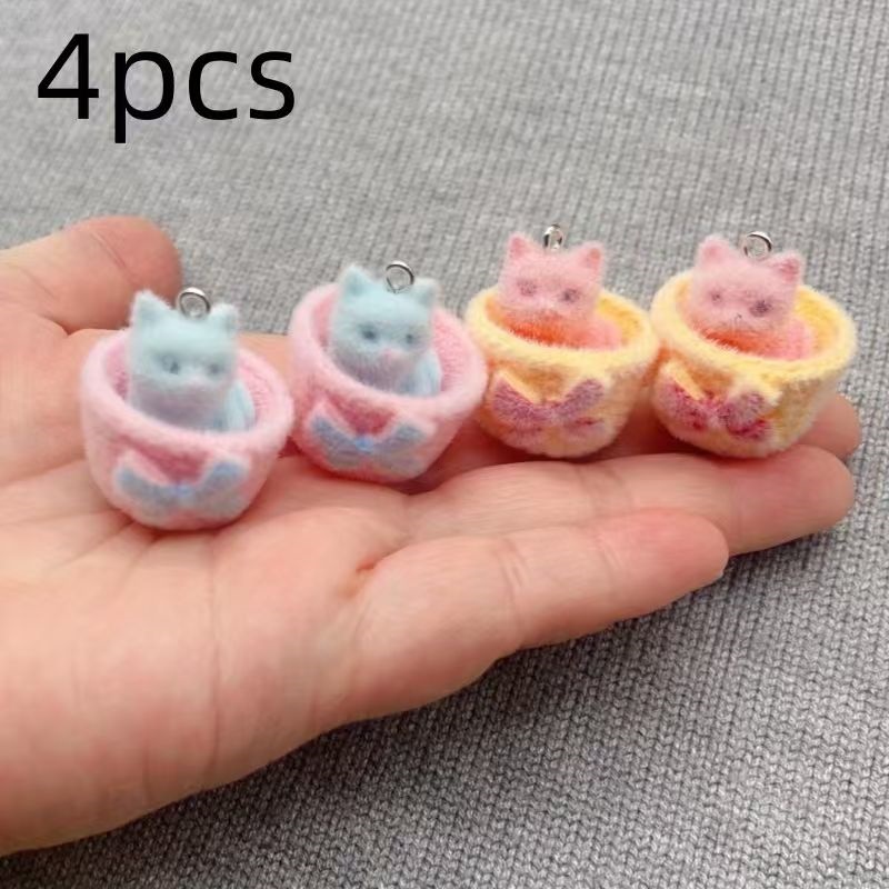 4개입 3D 플러시 레진 고양이 펜던트, DIY 쥬얼리 - Resin Art Pendant 리뷰 및 가격