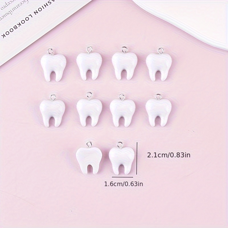 10개 재미있는 치아 모양 레진 참 귀여운 입체 펜던트 - Resin Art Pendant 리뷰 및 가격