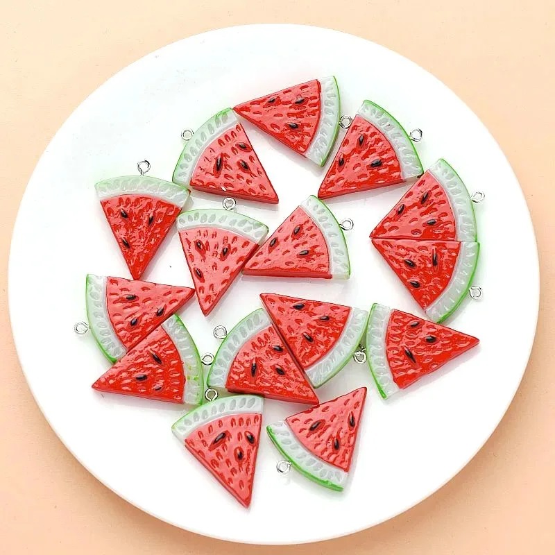 10Pcs 양면 삼각형 수박 수지 참 DIY 귀걸이 쥬 - Resin Art Pendant 리뷰 및 가격