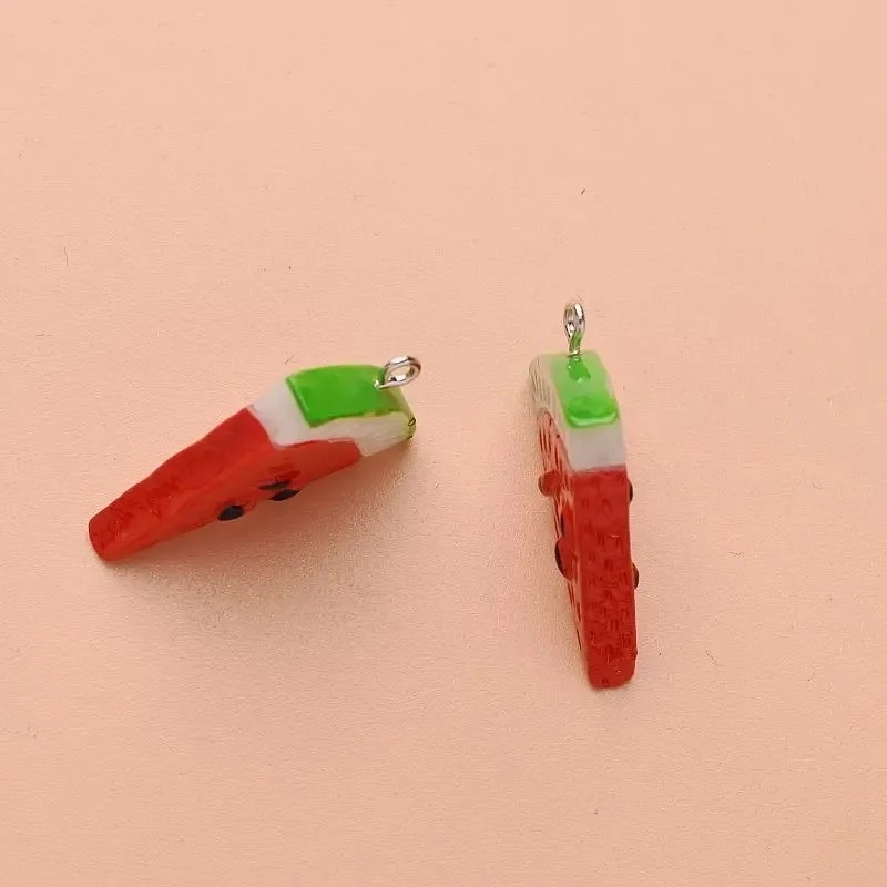 10Pcs 양면 삼각형 수박 수지 참 DIY 귀걸이 쥬 - Resin Art Pendant 리뷰 및 가격