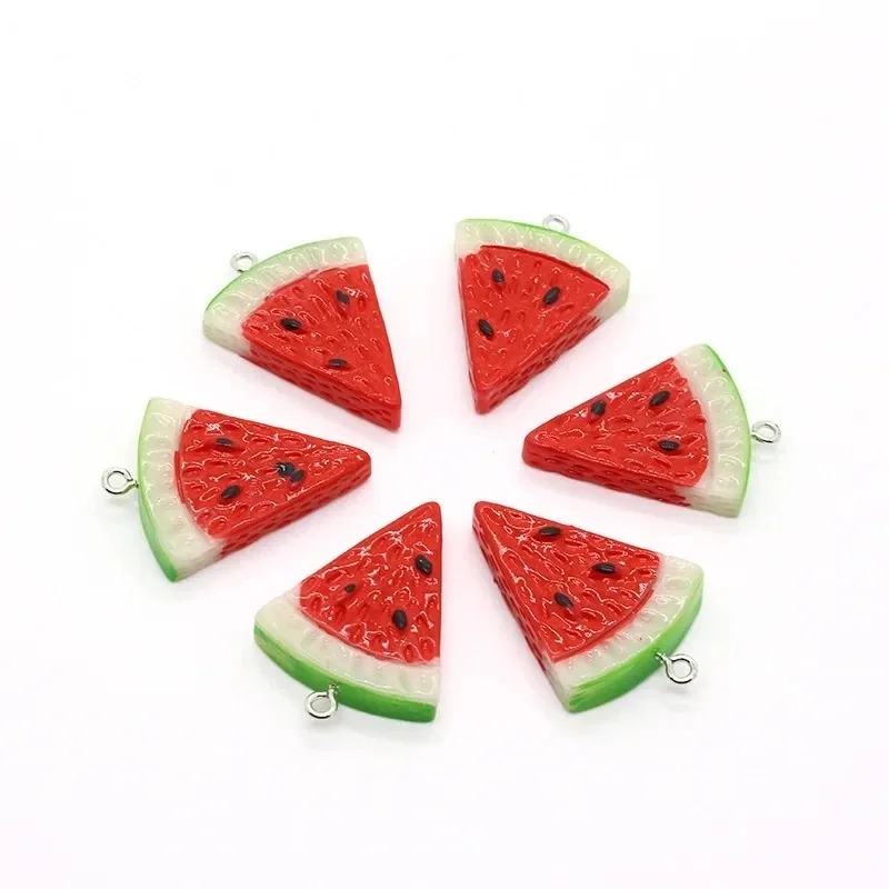 10Pcs 양면 삼각형 수박 수지 참 DIY 귀걸이 쥬 - Resin Art Pendant 리뷰 및 가격