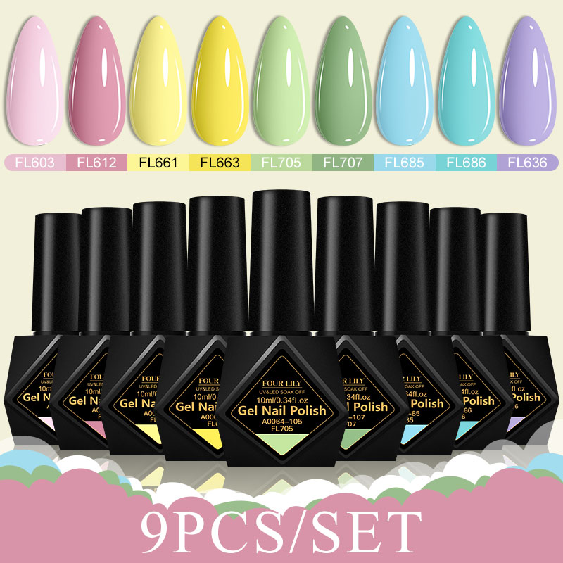 9종 젤 네일 폴리쉬 세트 10ml 멀티 컬러 마카롱  - Resin Art Purple 리뷰 및 가격