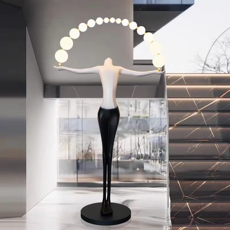 도매 대형 LED 플로어 램프 인체 예술 조각 디자인  - Resin Art Materials Wholesale 리뷰 및 가격