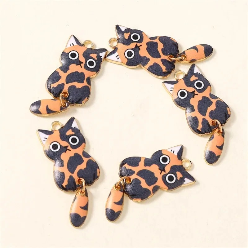 10Pcs 16×39mm 귀여운 만화 고양이 수지 참  - Resin Art Pendant 리뷰 및 가격