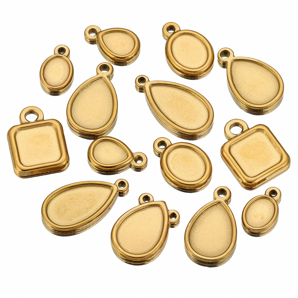5개 스테인레스 스틸 사각형 드롭 라운드 타원형 베젤  - Resin Art Pendant 리뷰 및 가격