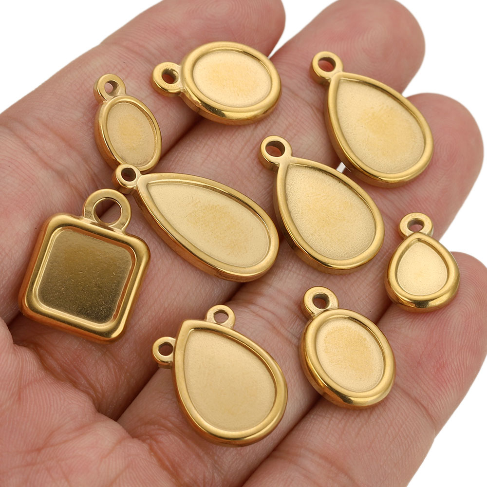 5개 스테인레스 스틸 사각형 드롭 라운드 타원형 베젤  - Resin Art Pendant 리뷰 및 가격