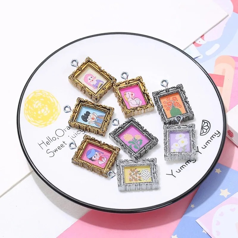10개 플랫백 카보숑 빈티지 레진 사진 프레임 참 펜던 - Resin Art Pendant 리뷰 및 가격