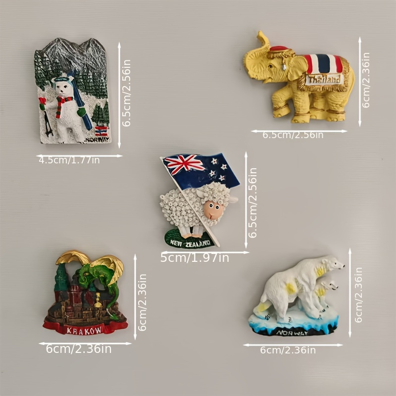 1pc 수제 3d 수지 아트 냉장고 자석, 노르웨이 스 - Resin Art New Zealand 리뷰 및 가격