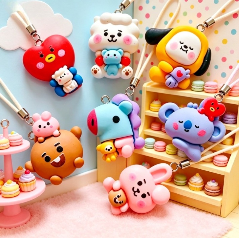 7pcs BT21 수지 만화 참 DIY 액세서리 공예  - Resin Art Pendant 리뷰 및 가격