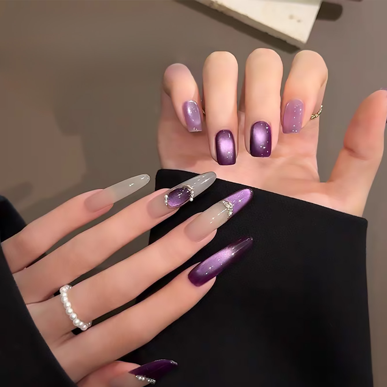 1개 ZH 매혹적인 퍼플 캣아이 젤 네일 폴리쉬 202 - Resin Art Purple 리뷰 및 가격