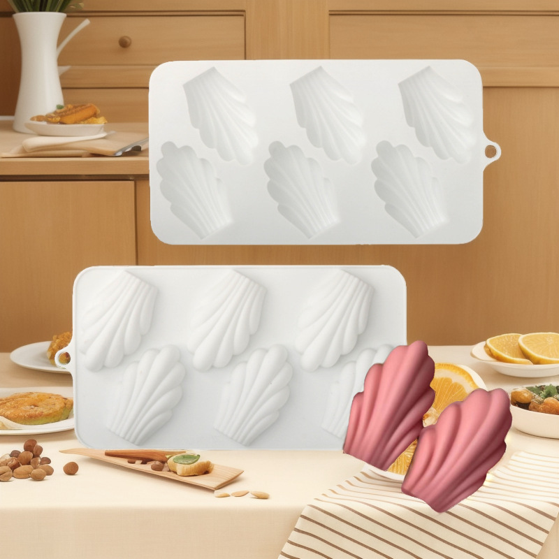 6 홀 마들렌 디자인 초콜릿 무스 금형 DIY 쉘 케이 - Silicone Mold Ocean 리뷰 및 가격