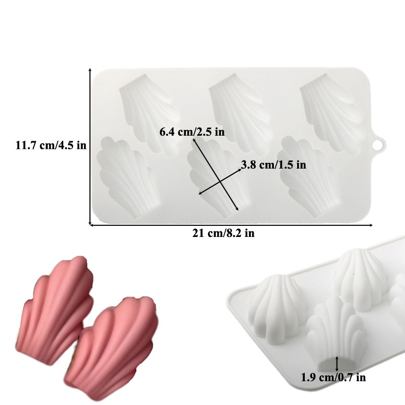 6 홀 마들렌 디자인 초콜릿 무스 금형 DIY 쉘 케이 - Silicone Mold Ocean 리뷰 및 가격