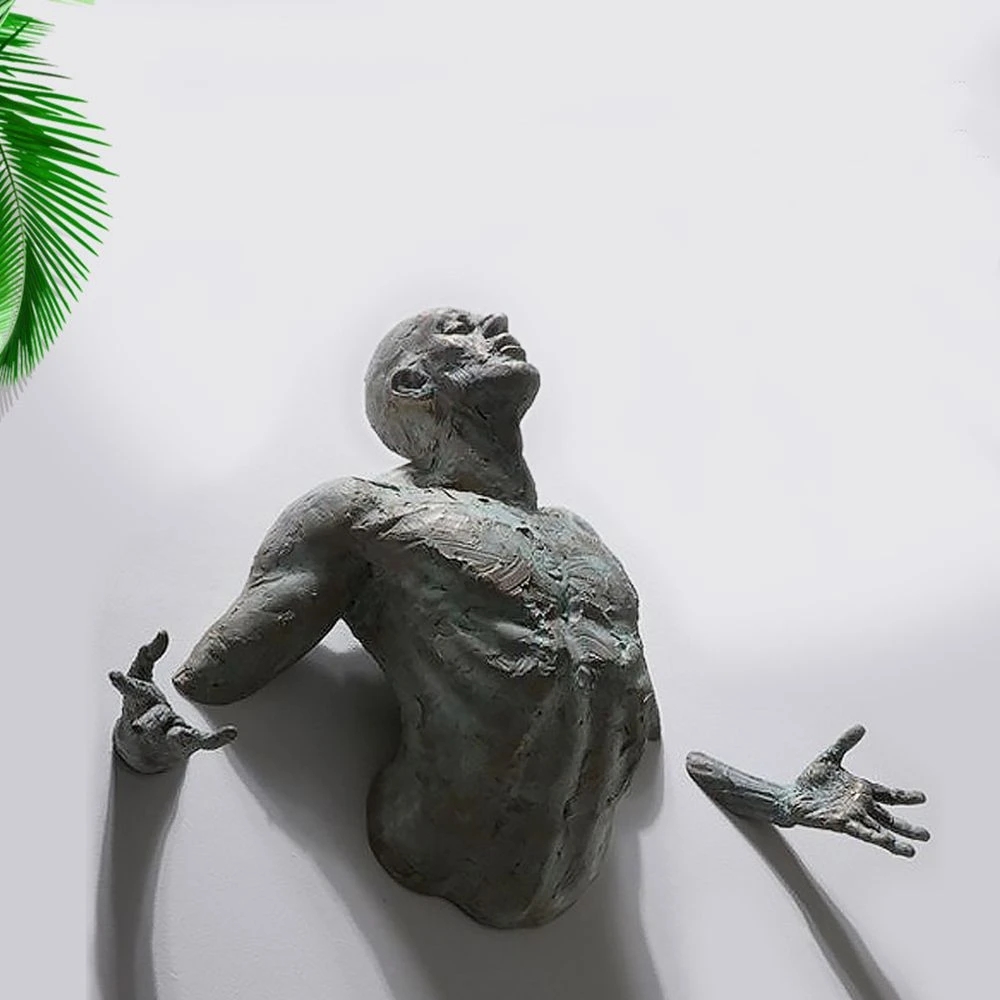 모조 구리 벽 장식 추상 문자 수지 암벽 등반 남자 동 - Background Resin Art 리뷰 및 가격